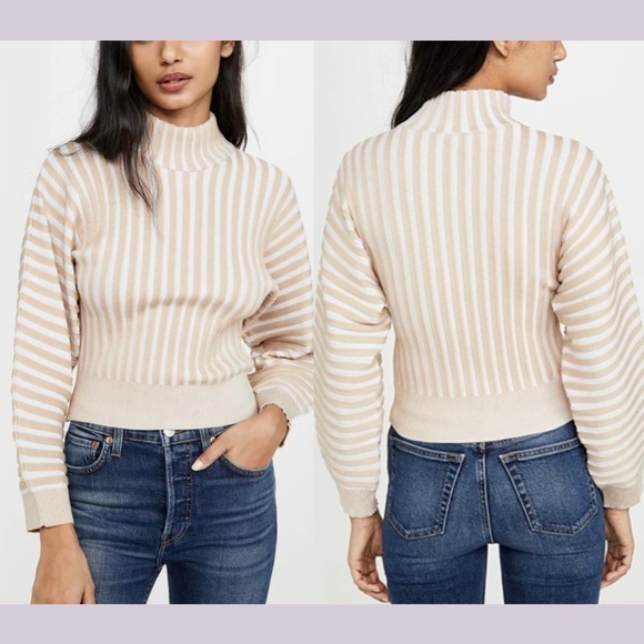 NWT $128 FREE PEOPLE [‎ XS ] Mad Chill Ribbed Turtleneck Sweater - Picture 1 of 13